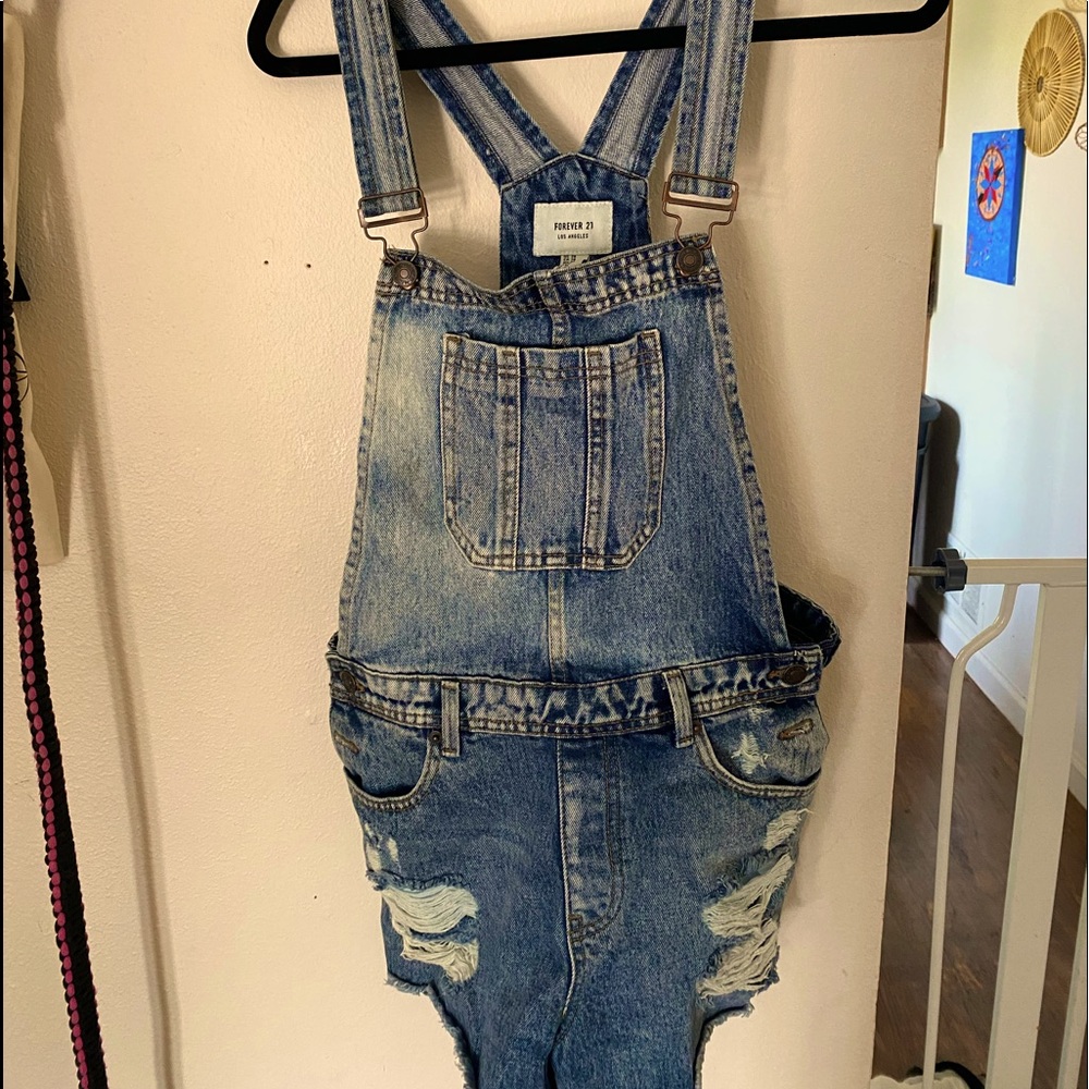 Jean short overalls